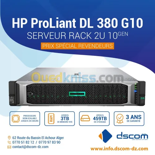 SERVEUR HP PROLIANT DL380 G10 G 10 CPU Intel Xeon GOLD 8160 DL 380