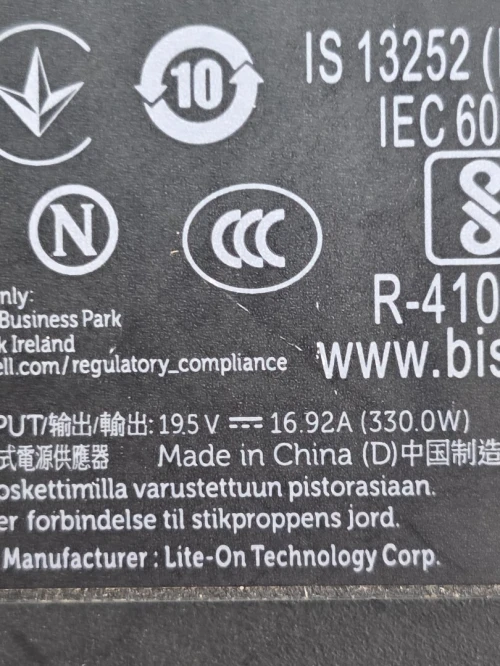 Chargeur Original Dell Alienware 330W