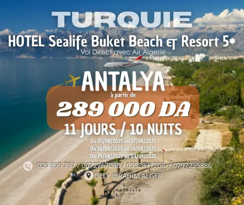 Offrez-vous Antalya en août 2025  Voyage organisé 