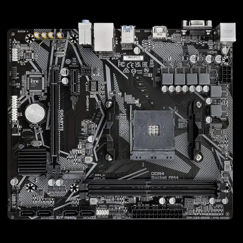 Carte mère Gigabyte B450M K - Défectueuse (Slot RAM 2 HS)