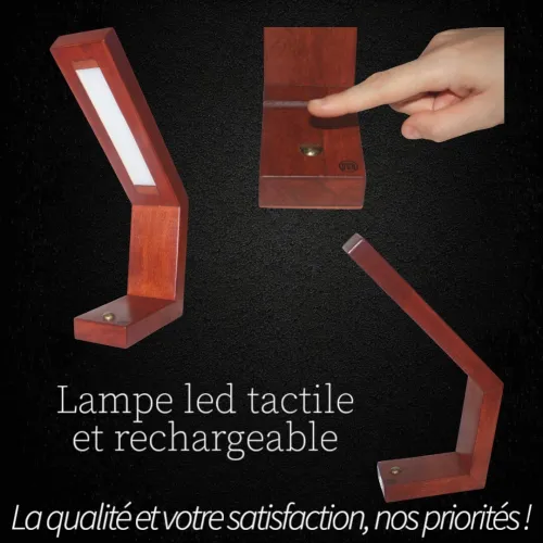 Lampe de bureau LED en bois massif pour cadeaux fin d'année 