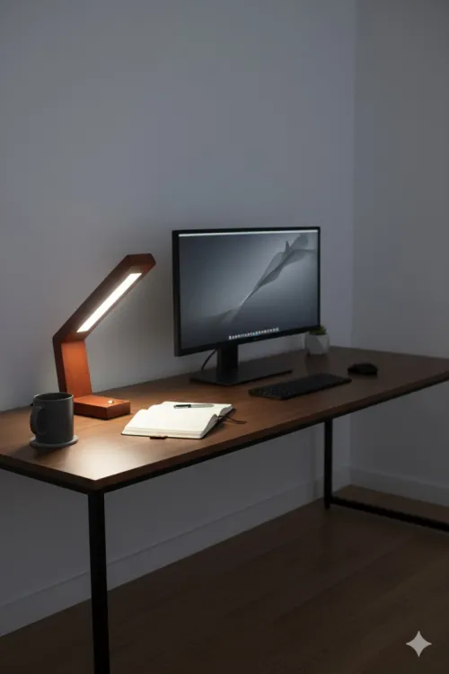 Lampe de bureau LED en bois massif pour cadeaux fin d'année 