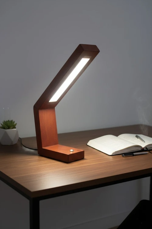 Lampe de bureau LED en bois massif pour cadeaux fin d'année 