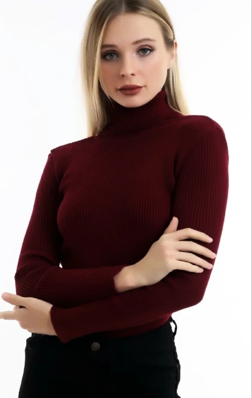 Pull col roulé  en maille de laine pour femmes et ado Turkey