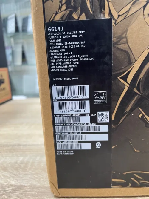 ASUS STRIX  G614J I9-14900HX 32ddr5 1000Go LCD 16 POUCE RTX 5060 8Go