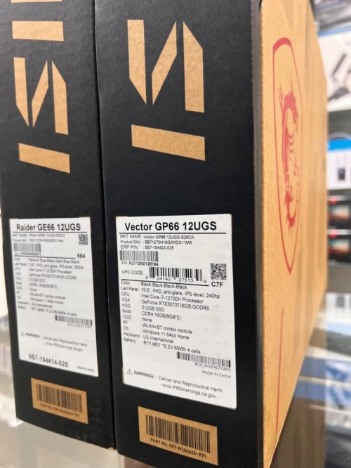 MSI RAIDER GE66 12UGS I7 12700H 16Go 512Go RTX 3070Ti 8G