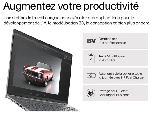 HP ZBOOK POWER 16 G11 - ULTRA 7 155H -32GO DDR5 1TO SSD - 16" FHD - RTX 500 ADA QUADRO 4GB -WIN 11
