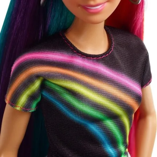 Barbie Chevelure Arc-En-Ciel Paillettes
