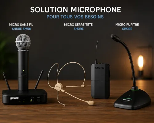 Location micro sans fil micros serre tête et micro pupitre