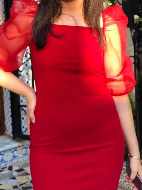Robe courte rouge