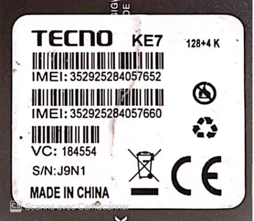 Tecno spark Tecno KE7