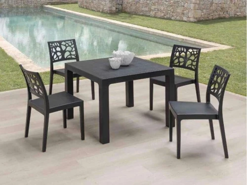 Ensemble table + chaises en plastique dur