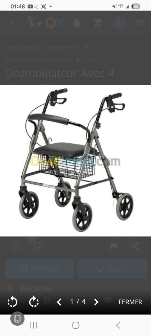 Déambulateur rotator quatre roues