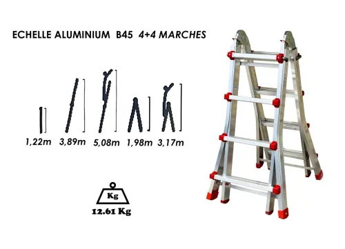 ECHELLE TRANSFORMABLE EN ALUMINIUM (B45)