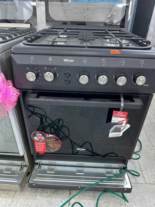 Cuisinière Winor 4 feux Noir ou Inox Wok Tabouna ventilée catalysée fonte disponible