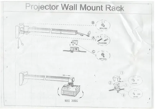 Support mural  pour projecteur ultra courte Universel  Bras réglable