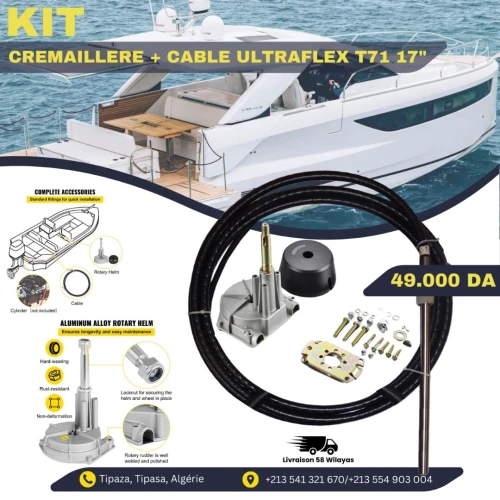 KIT DE DIRECTION MÉCANIQUE À CRÉMAILLÈRE + CÂBLE ULTRAFLEX