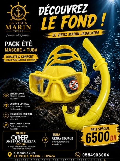 Pack Masque Et Tuba Omer Jaune
