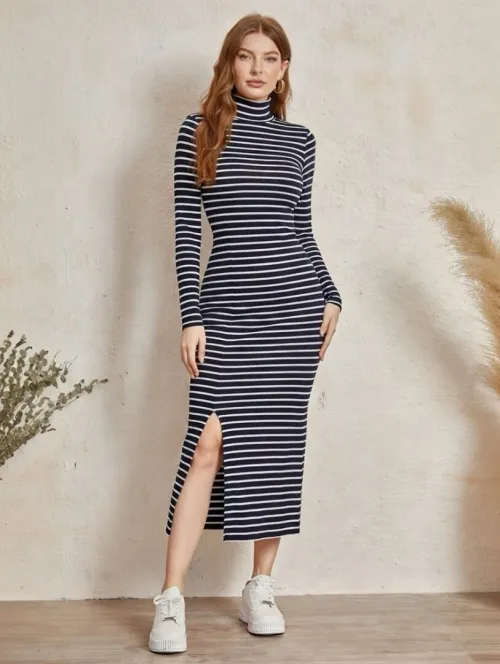 Robe a rayure moulante tres belle