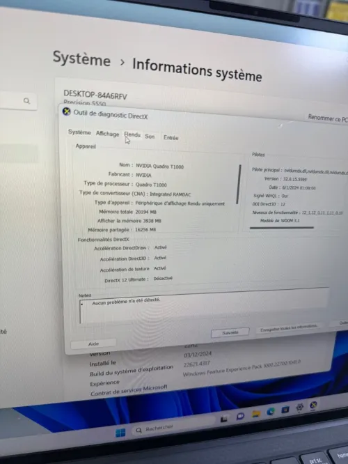 Dell precision 5550 i7-10850H 32gb 2tb ssd rtx t1000