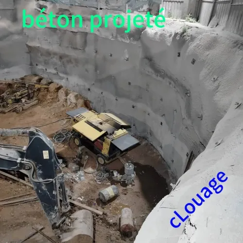Béton projeté blindage 