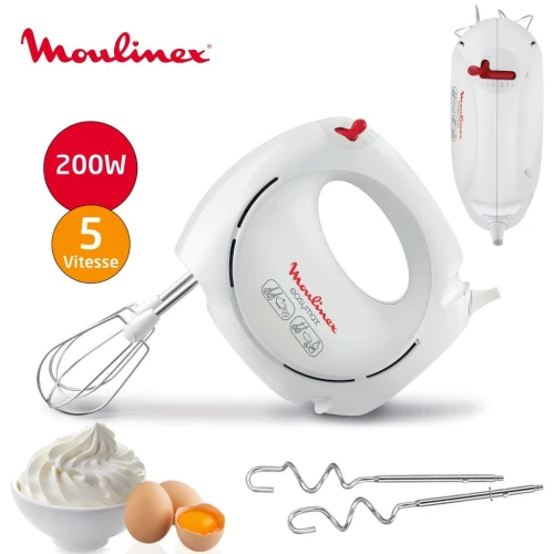 MOULINEX Batteur Electrique Easy Max Avec 5 Vitesses 200W HM2501B1