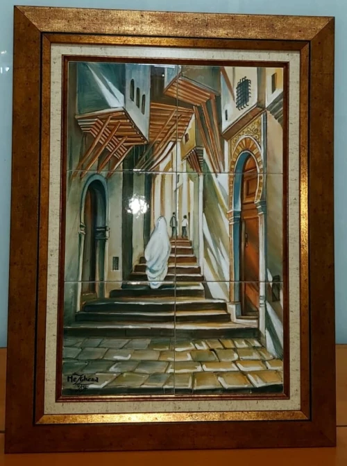 Tableau peeisaje casbah céramiques