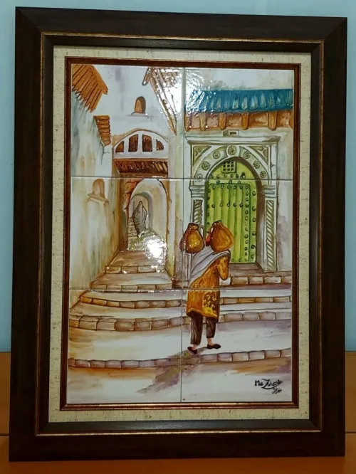 Tableau peeisaje casbah céramiques