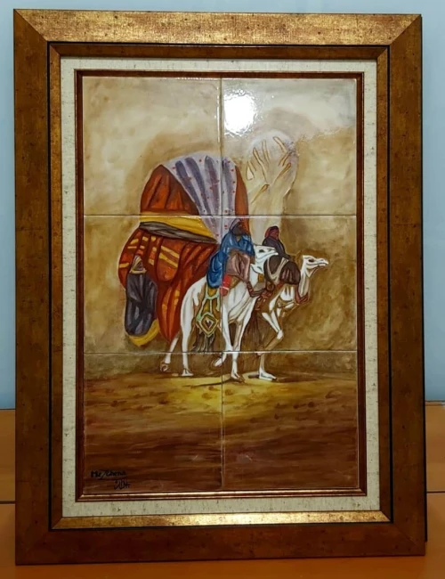 Tableau peeisaje casbah céramiques