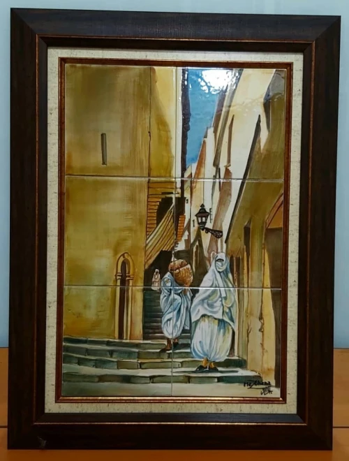 Tableau peeisaje casbah céramiques