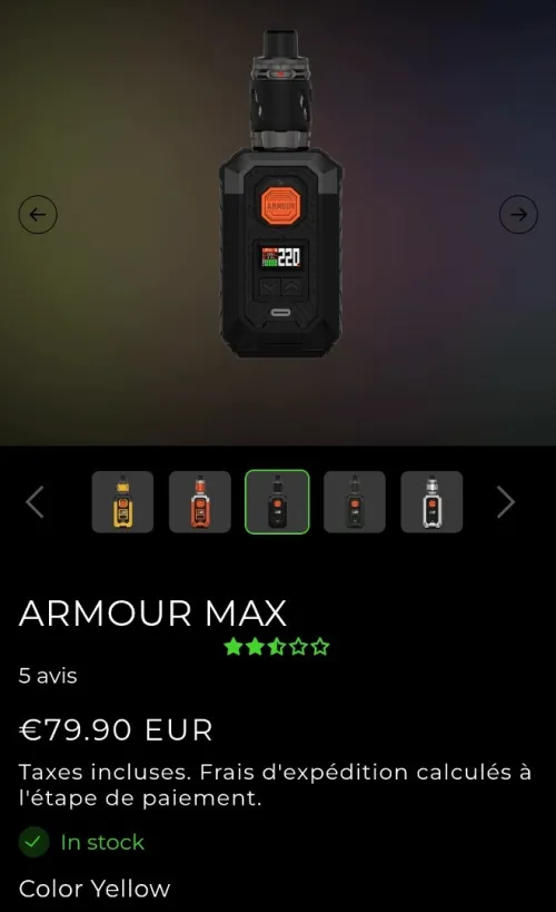 Pack vap VAPORESSO ARMOR MAX 