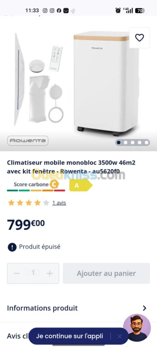 CLIMATISEUR MOBILE ROWANTA