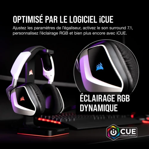 Corsair VOID ELITE Wireless RGB (Blanc) | Son 7.1 | PC/PS5