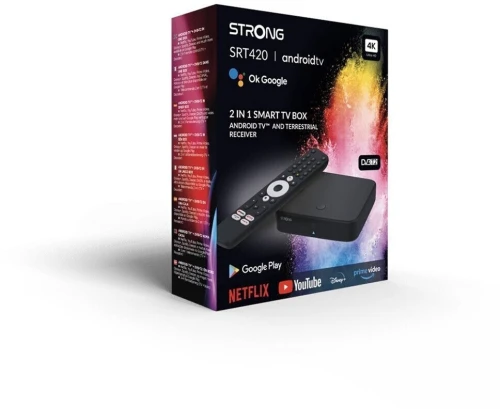 STRONG SRT420 : Boîtier Android TV 4K, TNT, Netflix, YouTube