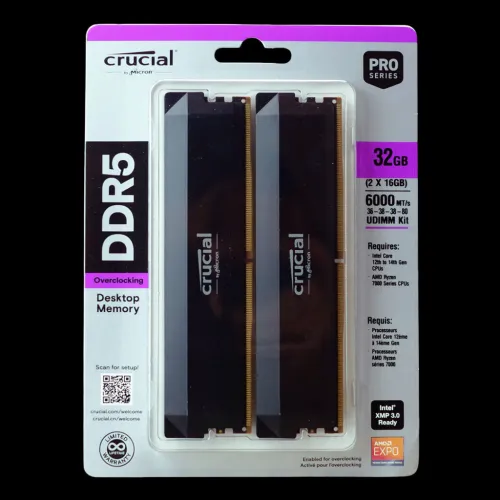 Crucial Pro RAM DDR5 32Go (2x16Go) 6000MHz CL36