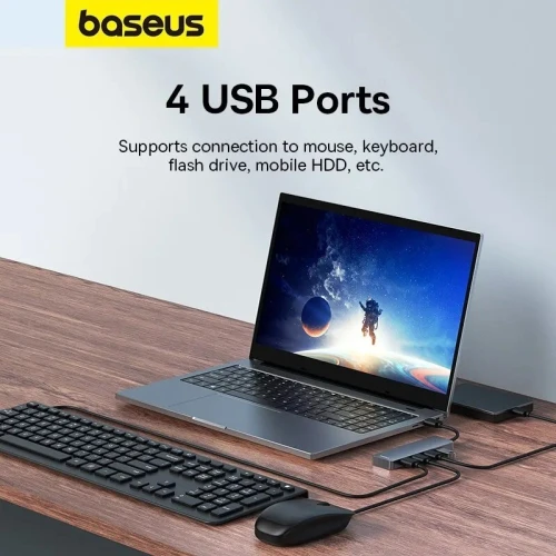 Baseus Hub USB 4 ports - Boostez votre connectivité !