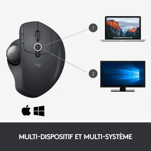 Logitech MX Ergo | Trackball Pro | Angle Réglable | Bluetooth & USB