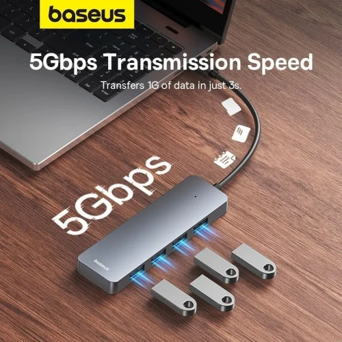 Baseus Hub USB 4 ports - Boostez votre connectivité !