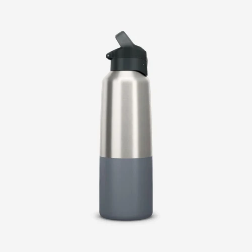 Gourde Decathlon isotherme inox 1L bouchon à ouverture rapide pour la randonnée 