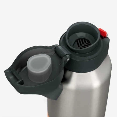 Gourde Decathlon isotherme inox 1L bouchon à ouverture rapide pour la randonnée 