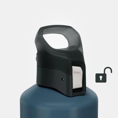 GOURDE DECATHLON RANDONNÉE MH500 BOUCHON OUVERTURE RAPIDE 1,5 LITRE ALUMINIUM BLEU