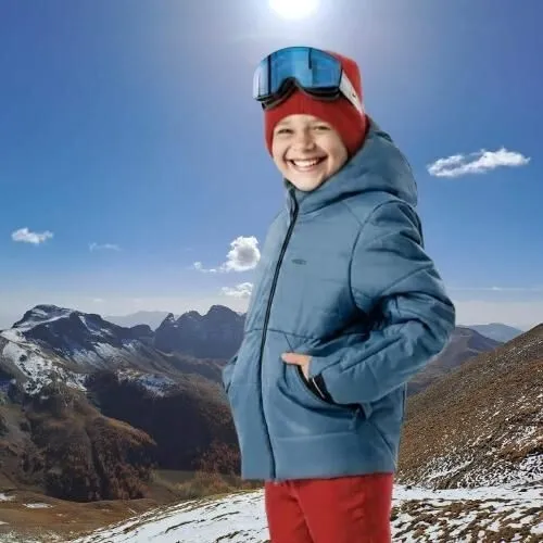Decathlon Doudoune de ski enfant chaude et imperméable - 100 warm bleu