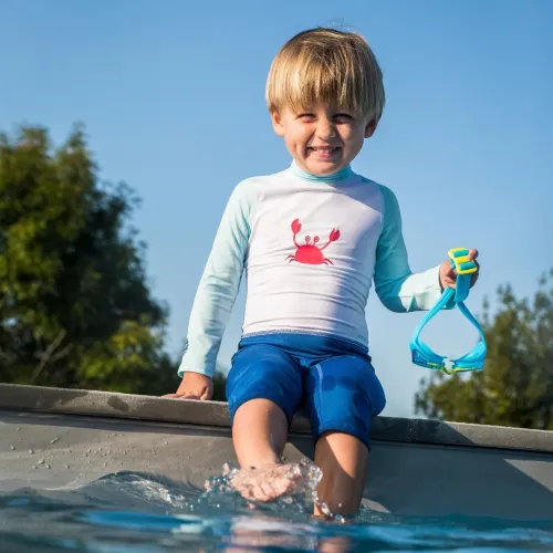 Combinaison De Natation Anti UV Bébé / Enfant Manches Courtes Rose Imprimé