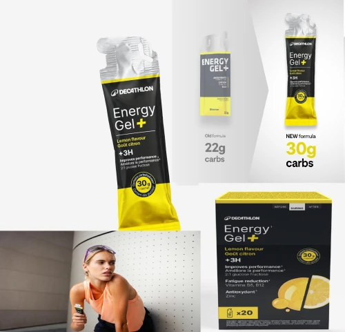 Gel énergétique plus de 3 heures citron, Energy Gel + x20