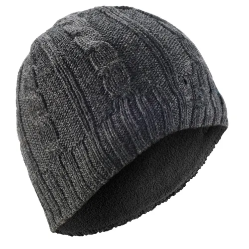 BONNET DE SKI ADULTE DECATHLON TORSADES WOOL Gris carbone