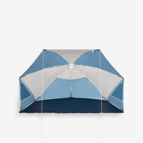 Tente de plage compacte anti uv 3 places - Iwiko 180 gris beige