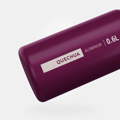 Gourde Decathlon enfant en alu 0,6L avec bouchon instantané et pipette pour la randonnée
