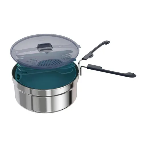 Popote decathlon camp du randonneur MH100 inox 2 personnes (1,6L)
