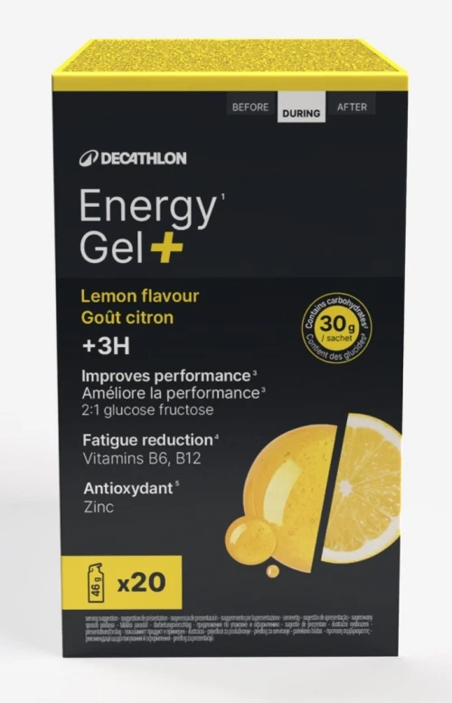 Gel énergétique plus de 3 heures citron, Energy Gel + x20