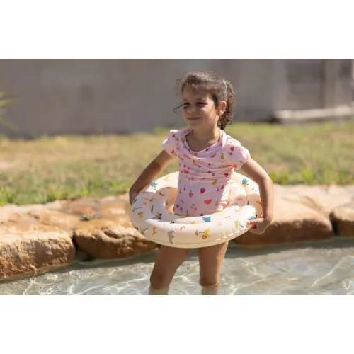 Bouée PiscineDecathlon Gonflable Beige 51 cm imprimé SAVANE Pour Enfant 3-6 ans